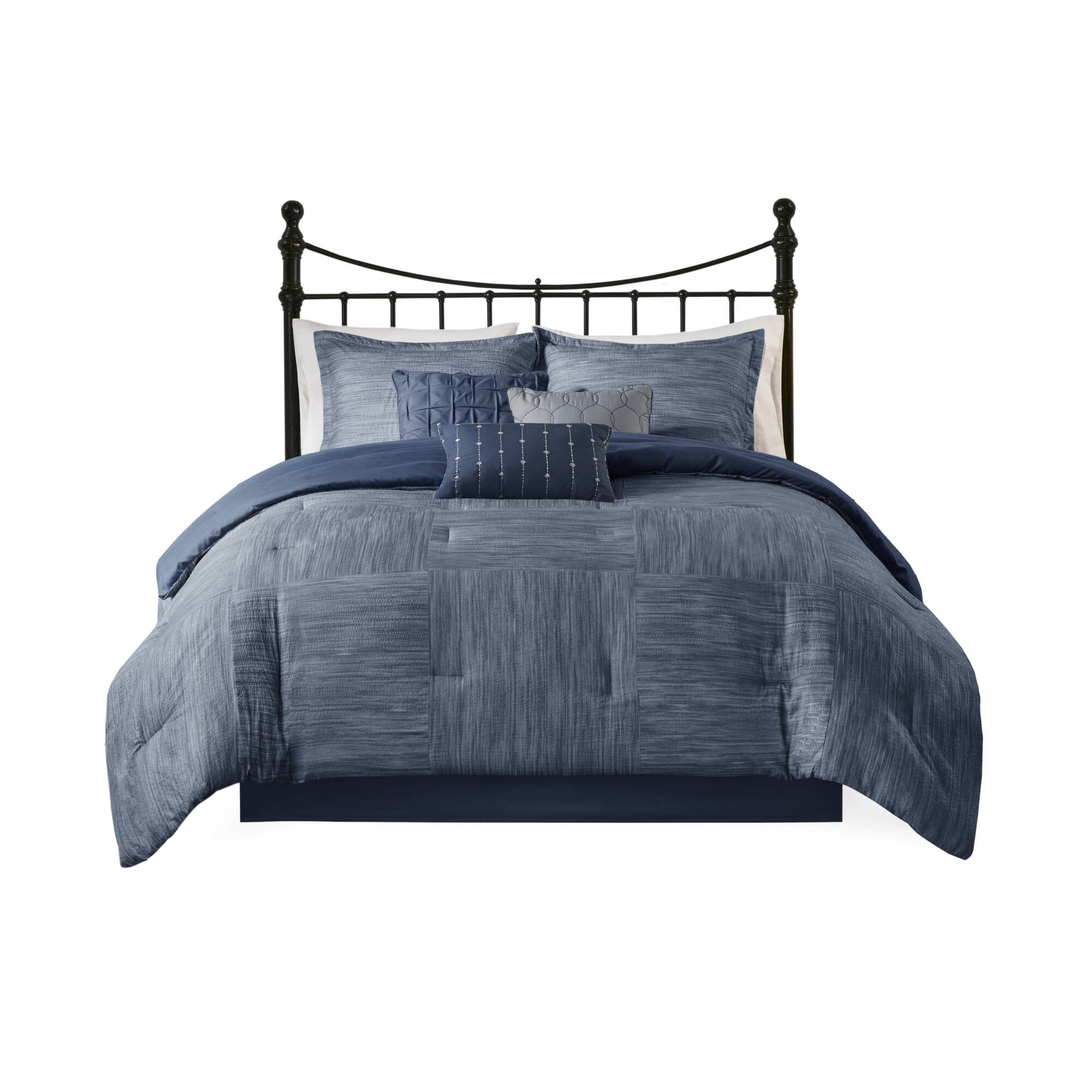 Walter 7 Piece Printed Seersucker Comforter Set