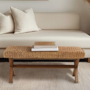 Seadrift Hand-woven Water Hyacinth Accent Bench from INK+IVY in  Brown. Seadrift Hand-woven Water Hyacinth Accent Bench from INK+IVY in  Brown. Seadrift Hand-woven Water Hyacinth Accent Bench from INK+IVY in  Brown. Seadrift Hand-woven Water Hyacinth Accent Bench from INK+IVY in  Brown. Seadrift Hand-woven Water Hyacinth Accent Bench from INK+IVY in  Brown.