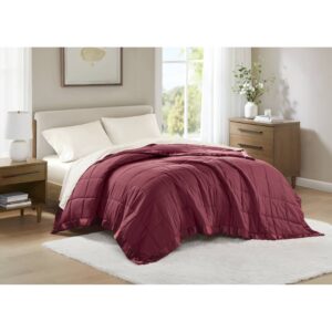 Windom Lightweight Down Alternative Blanket with Satin Trim from Madison Park in  Burgundy. Windom Lightweight Down Alternative Blanket with Satin Trim from Madison Park in  Burgundy. Windom Lightweight Down Alternative Blanket with Satin Trim from Madison Park in  Burgundy. Windom Lightweight Down Alternative Blanket with Satin Trim from Madison Park in  Burgundy. Windom Lightweight Down Alternative Blanket with Satin Trim from Madison Park in  Burgundy.