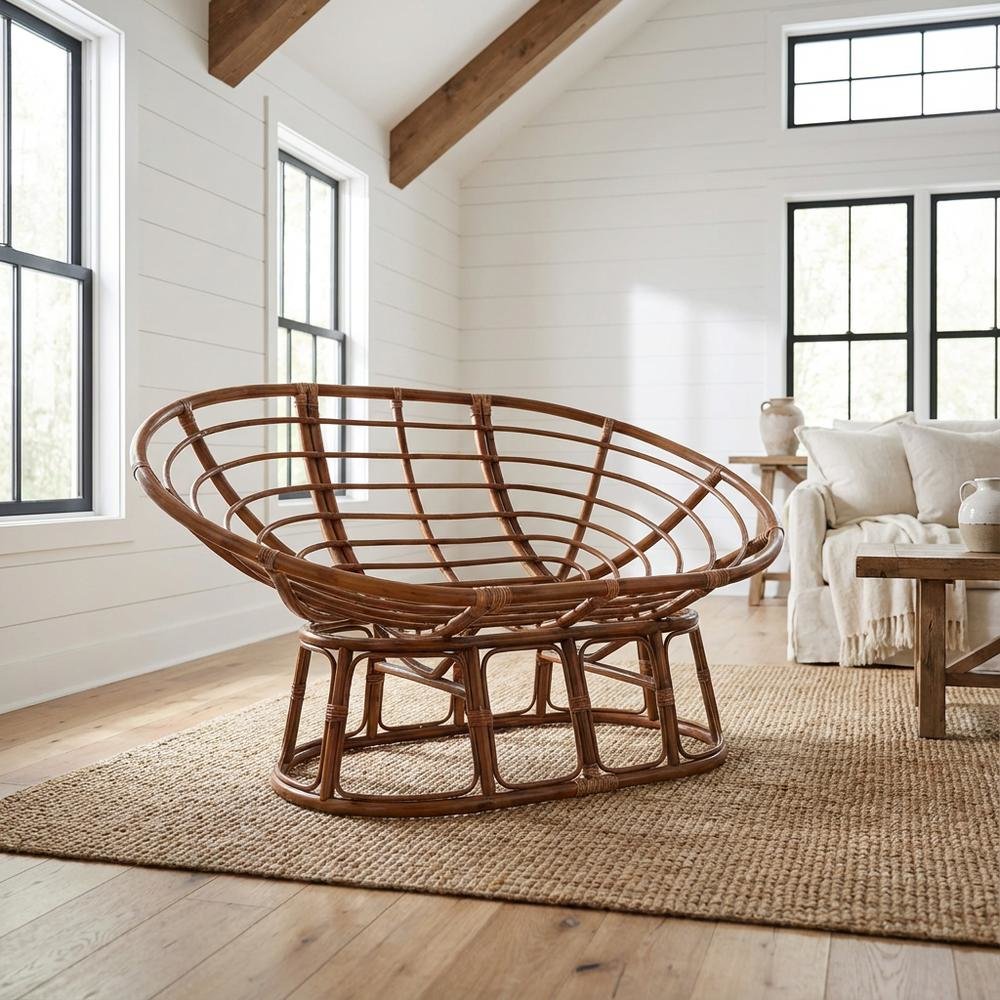 Rattan Double Papasan  Chair Frame Only