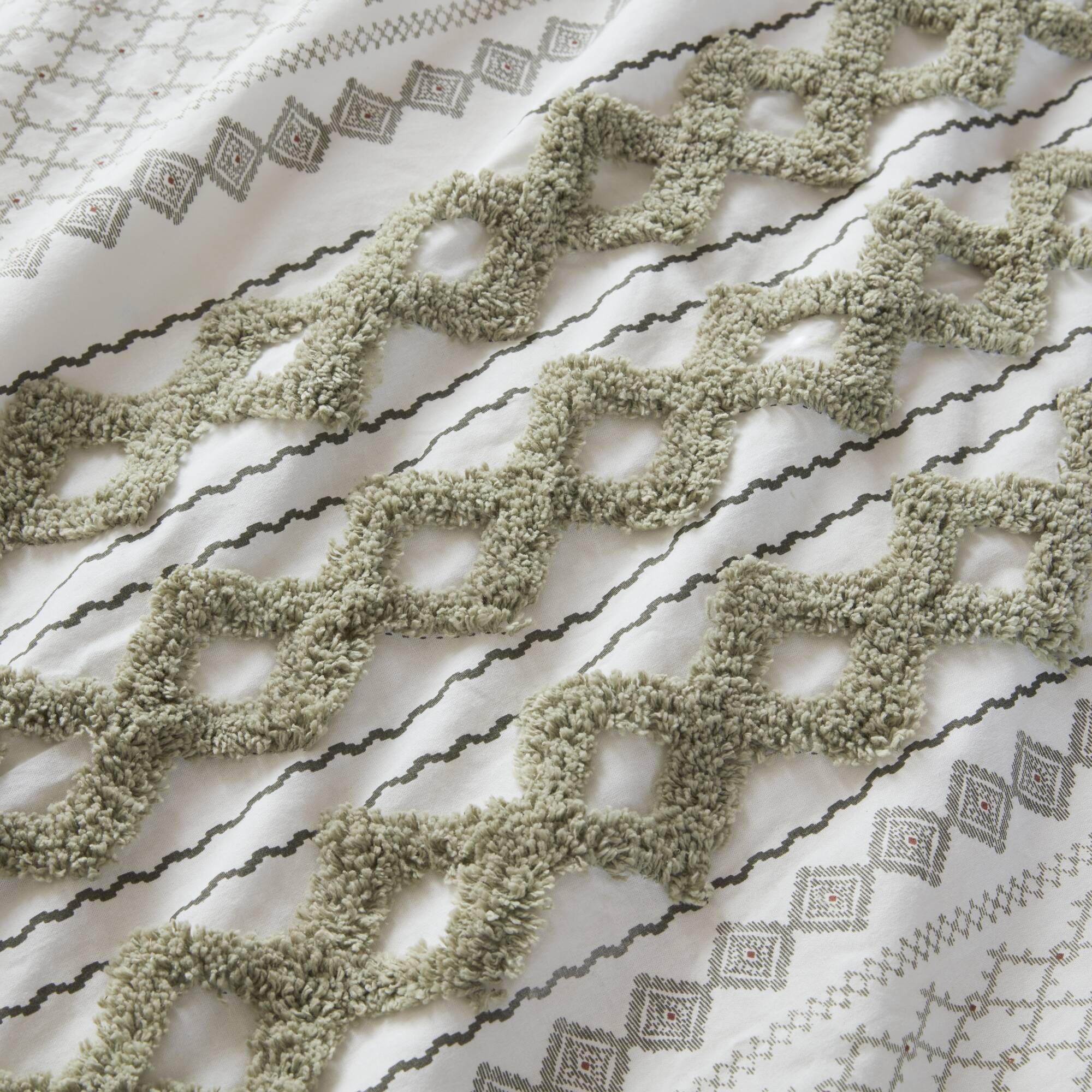 Imani Cotton Printed Comforter Set with Chenille