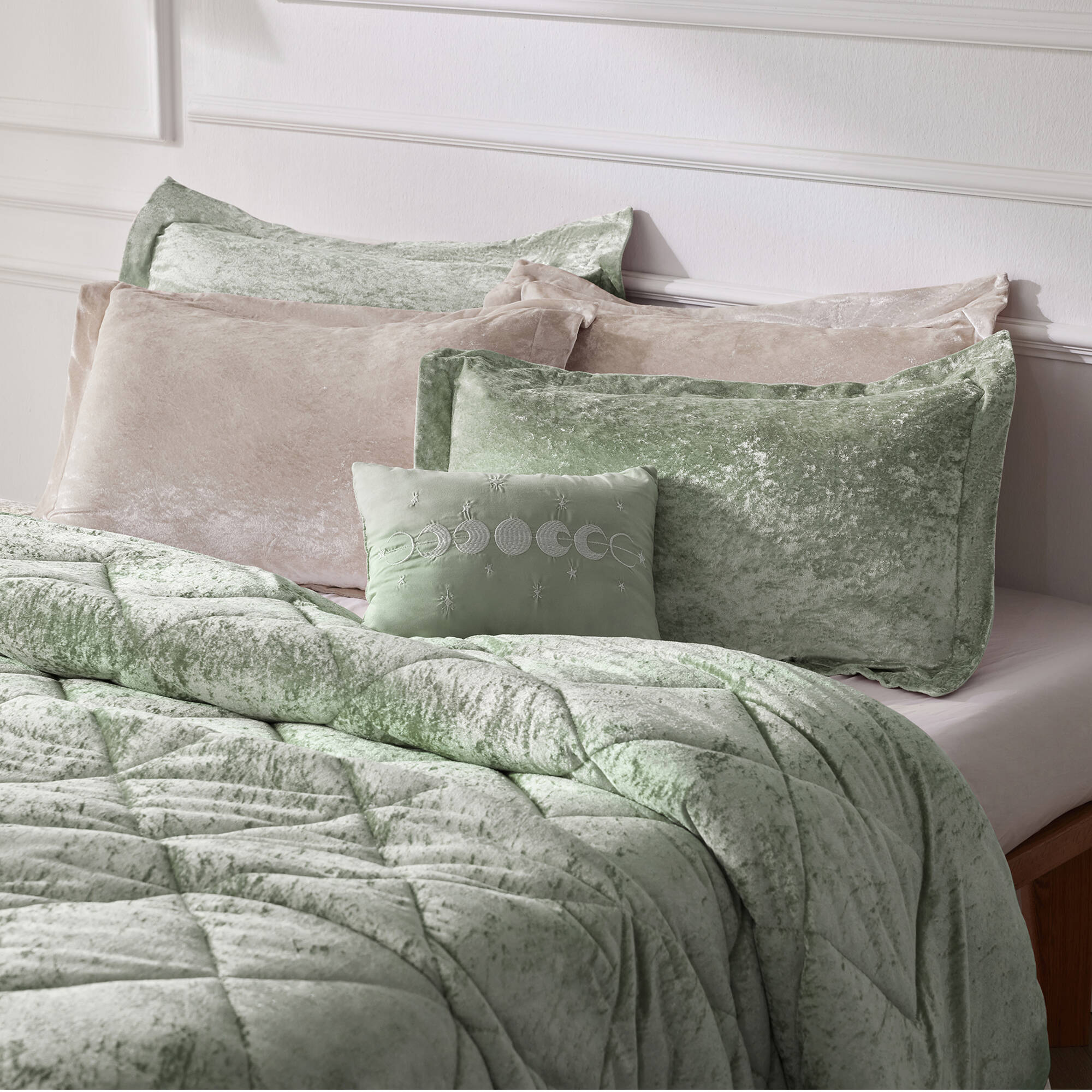 Felicia Velvet Comforter Set with Throw Pillow