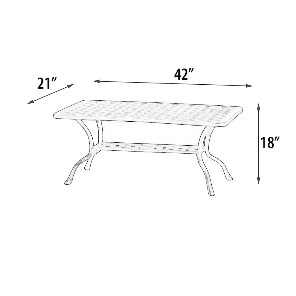 Savannah Outdoor Aluminum  Coffee Table