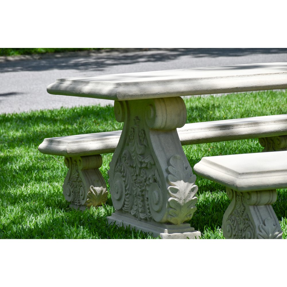 Classic Acanthus Garden Table and Bench set of 3 (KIT)