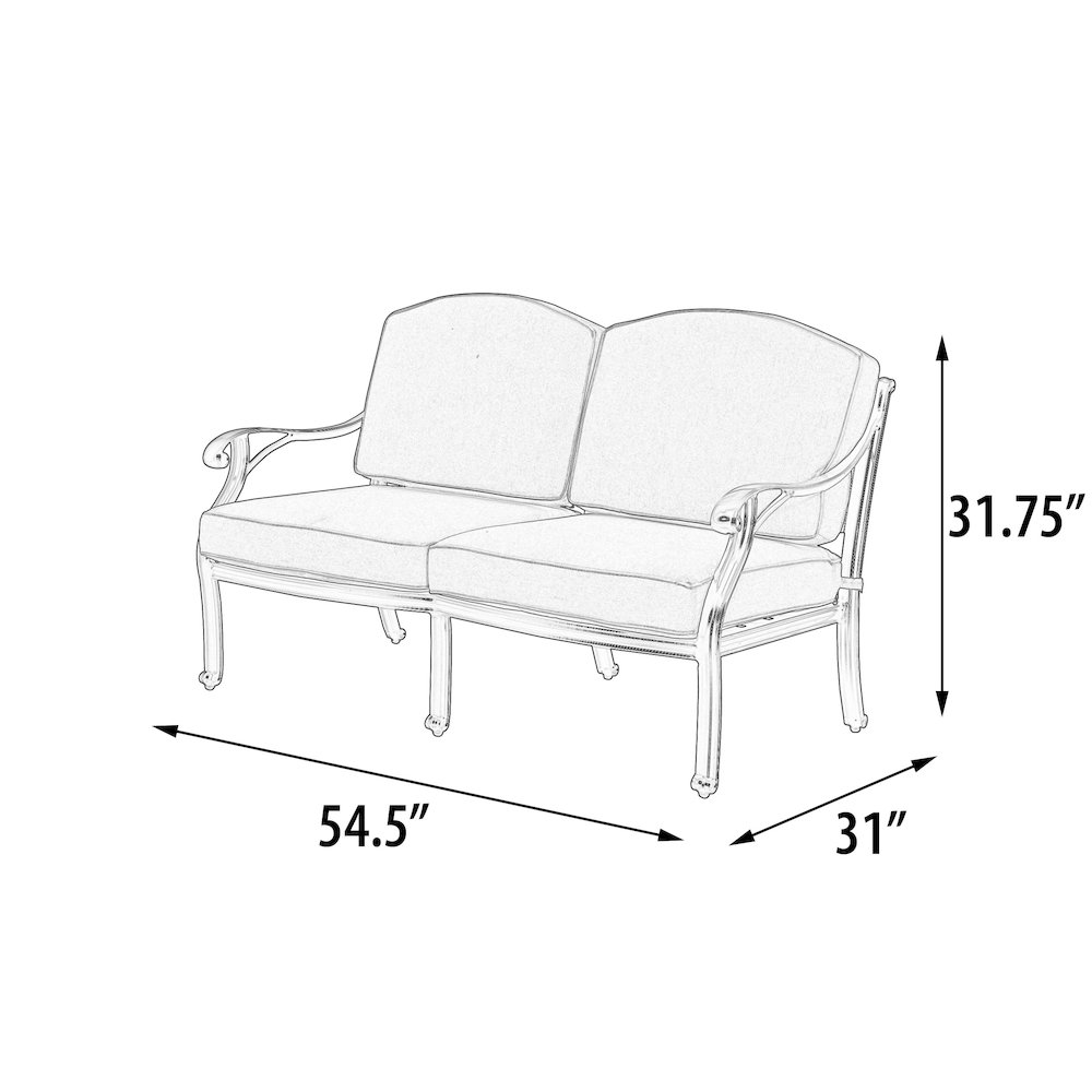 Savannah Outdoor Aluminum Loveseat