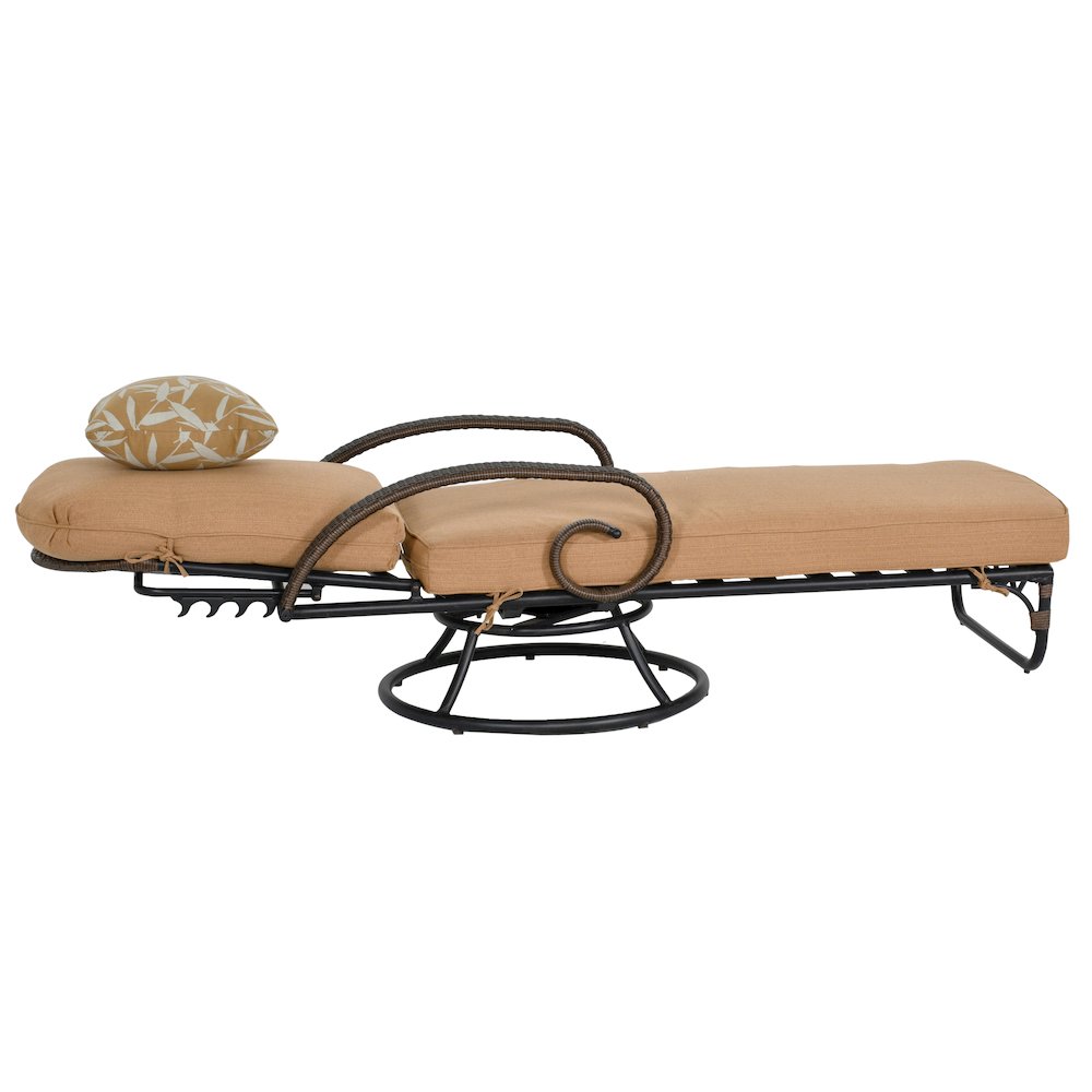 Grand Bonaire Weave Swivel Lounge With Pillow