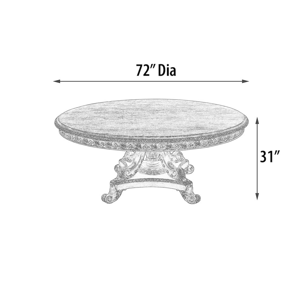 Mystique Gray Mahogany Anglia 72”Rd Dining Table