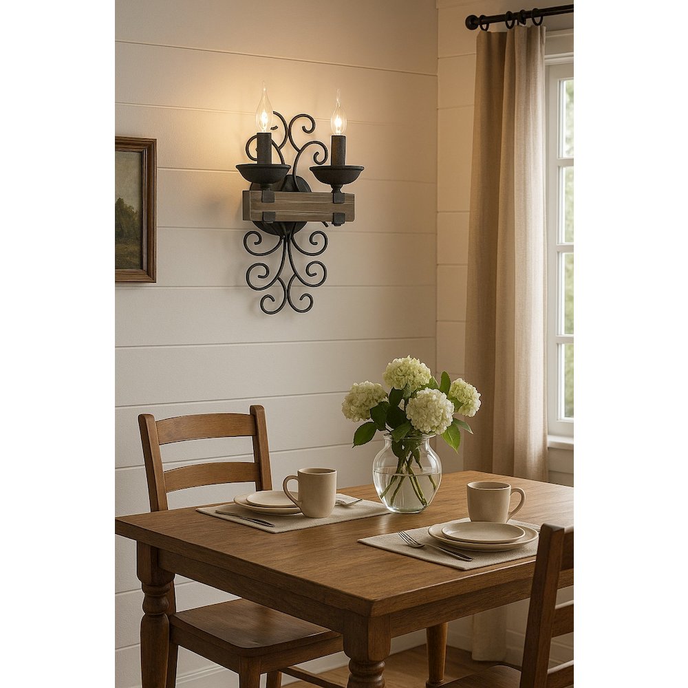2 Pack Ridge Line Double Sconce