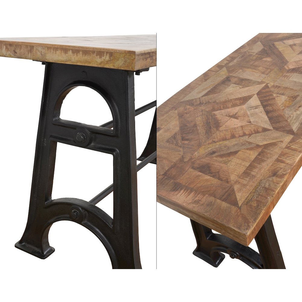 Mango Wood Industrial Console Table