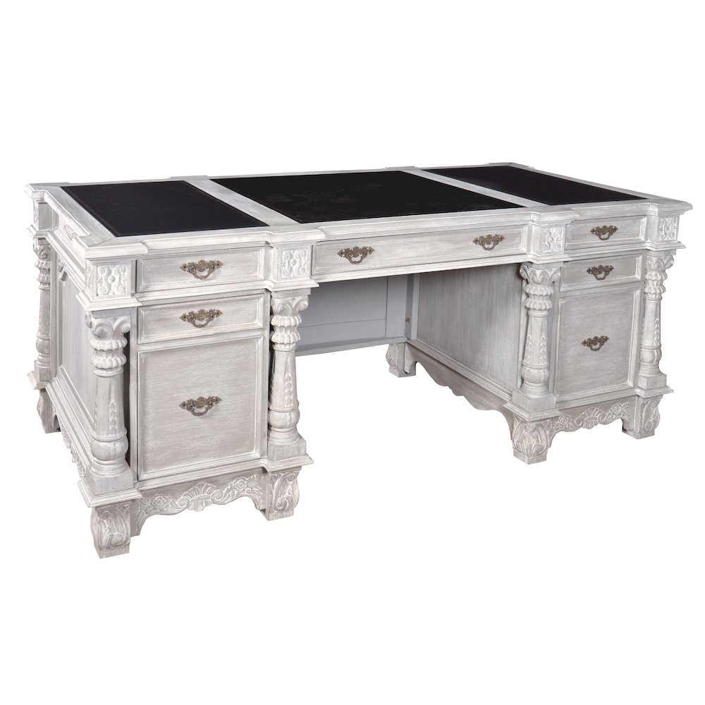Mystique Gray Mahogany Monarch Executive Desk