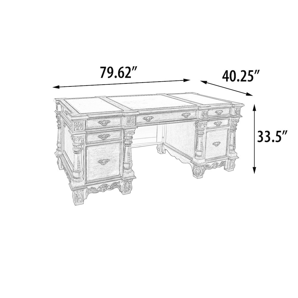 Mystique Gray Mahogany Monarch Executive Desk