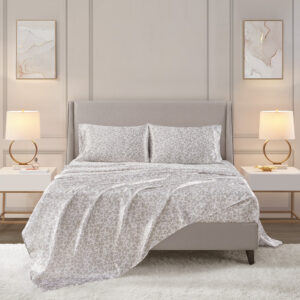 Printed Satin Sheet Set from Madison Park Essentials in  Taupe Leopard. Printed Satin Sheet Set from Madison Park Essentials in  Taupe Leopard. Printed Satin Sheet Set from Madison Park Essentials in  Taupe Leopard. Printed Satin Sheet Set from Madison Park Essentials in  Taupe Leopard. Printed Satin Sheet Set from Madison Park Essentials in  Taupe Leopard.