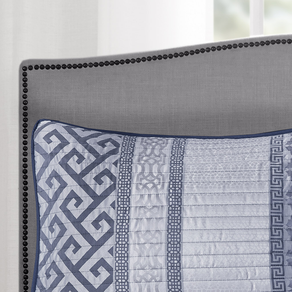 Bennett 4 Piece Jacquard Quilt Set with Throw Pillow