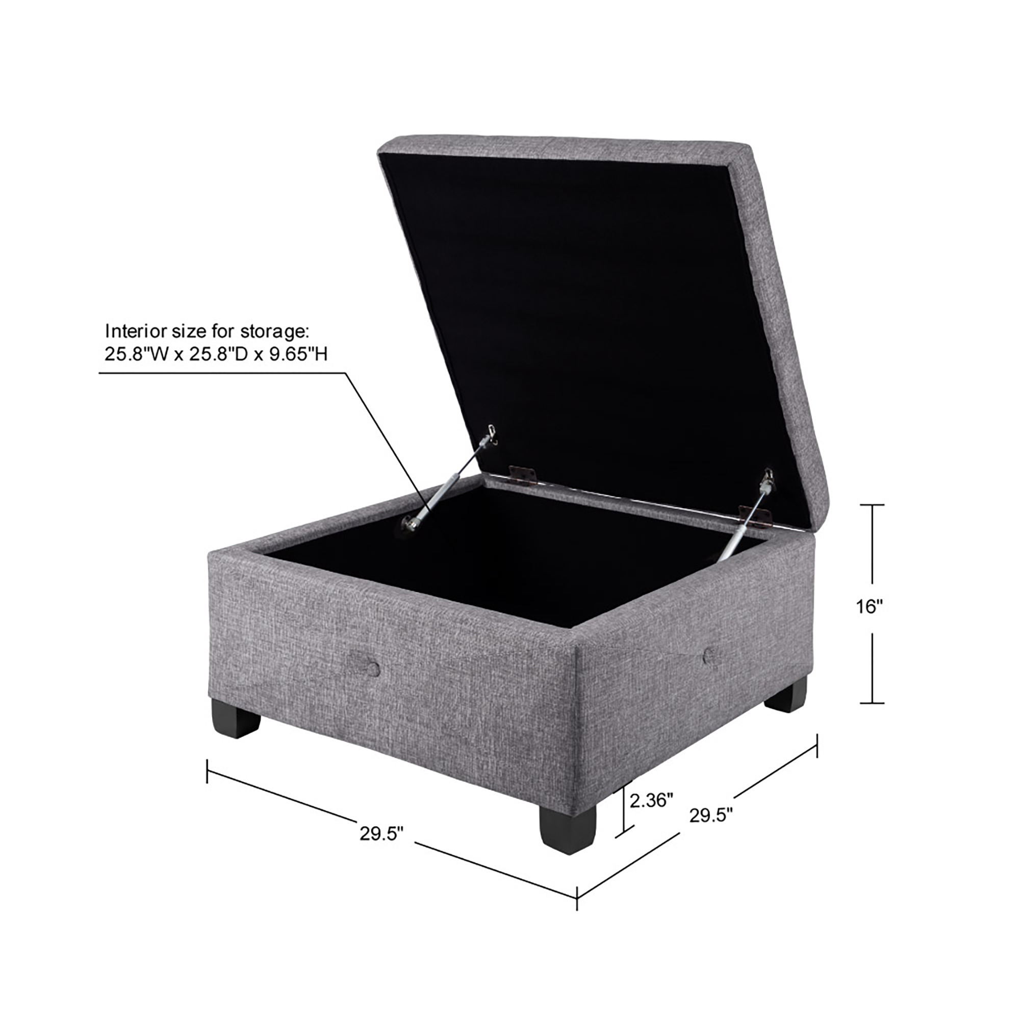 Della Soft Close Storage Ottoman