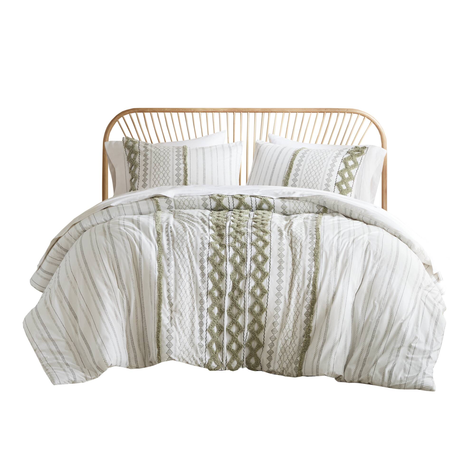 Imani Cotton Printed Duvet Cover Set with Chenille