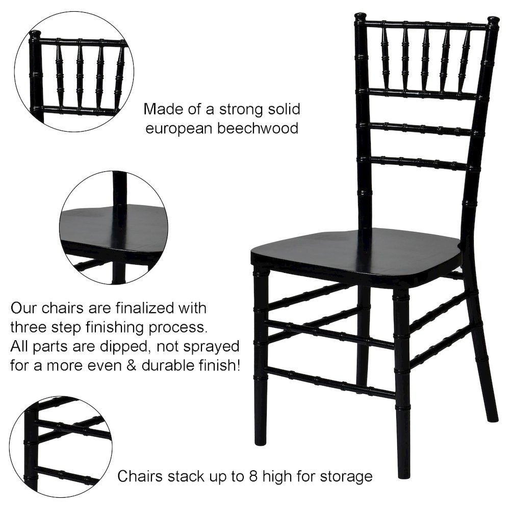Commerical Seating Products European Black Wood Dining Chairs