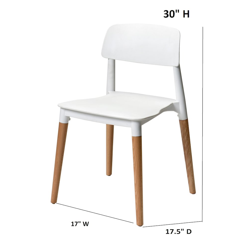 Commerical Seating Products Mid Century Modern White Dining Chairs