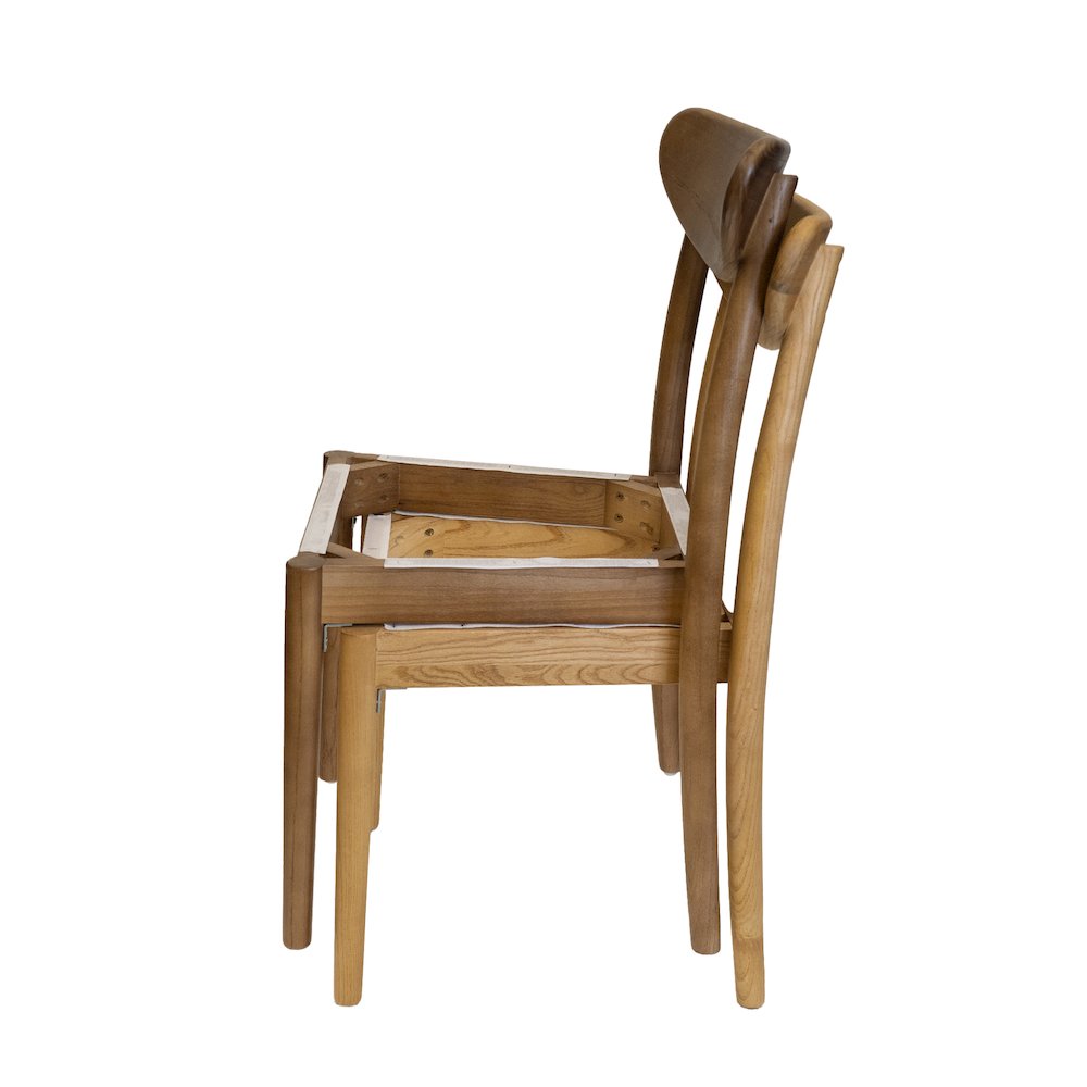 Commerical Seating Products Mid Century Café Dark Walnut Dining Chairs