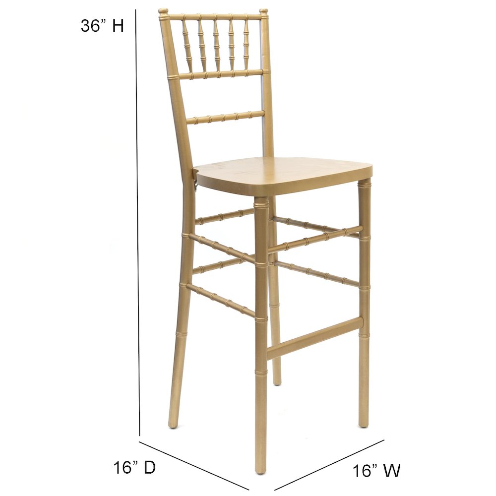Commerical Seating Products European Gold Wood Dining Bar Stool Chairs