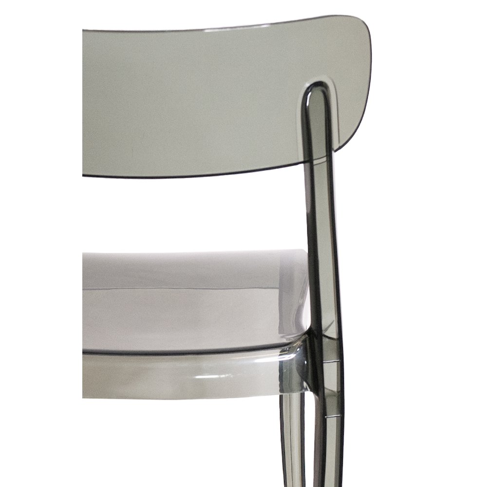Set of 1 Commercial Seating Products Grace Chair in smoke grey made of  Polycarbonate
