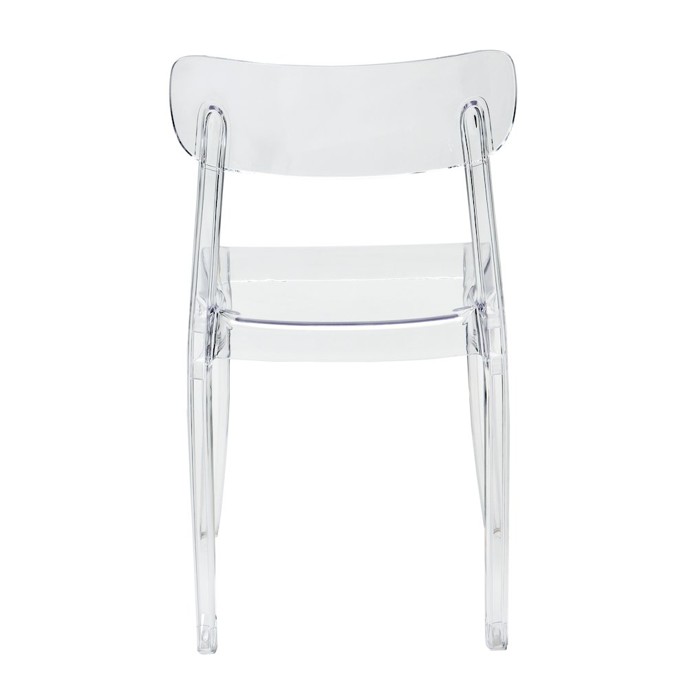 Set of 1 Grace Polycarbonate Dining Chair – Mid Centry Modern – Stackable – Translucent Amber