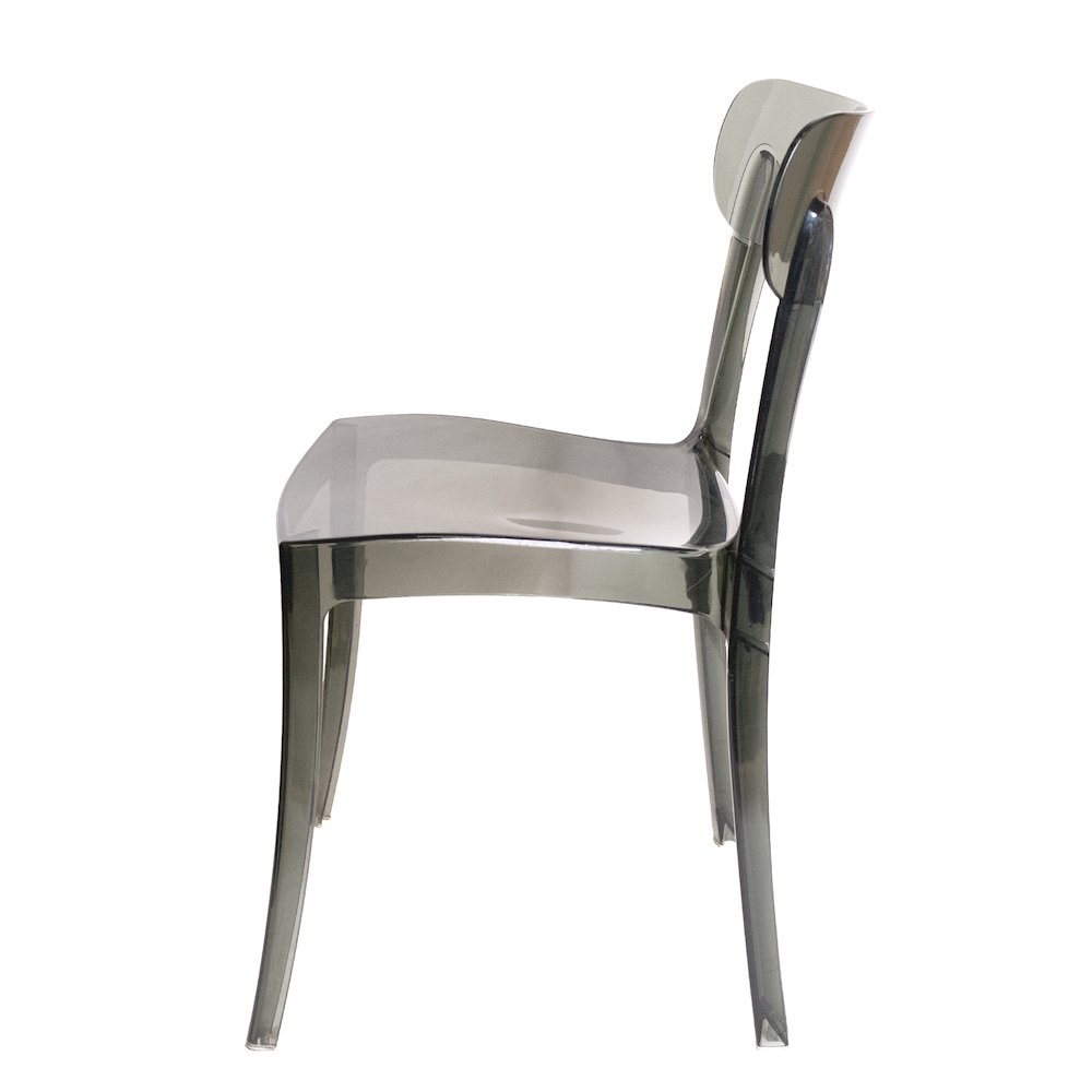 Set of 1 Commercial Seating Products Grace Chair in smoke grey made of  Polycarbonate