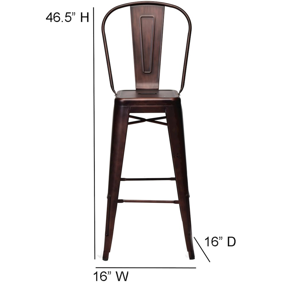 Commerical Seating Products Oscar Rose Gold Dining Bar Stool Chairs