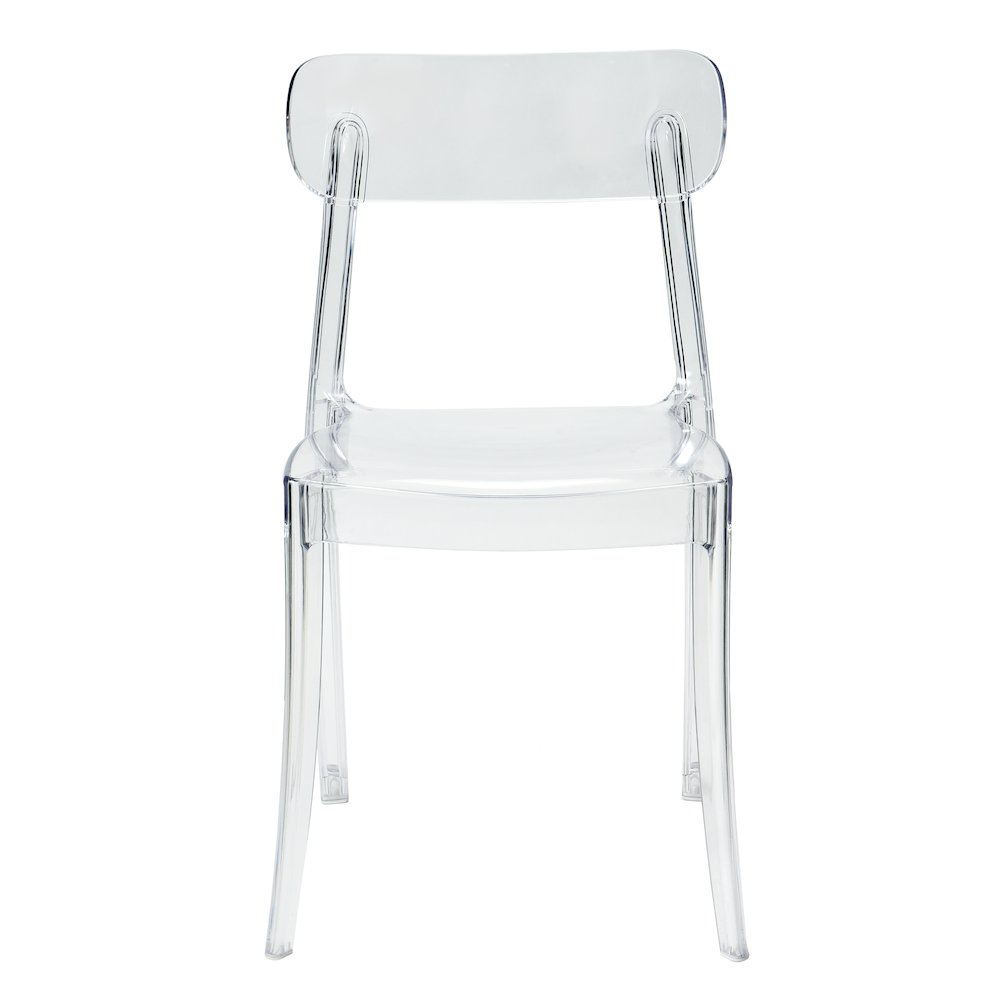 Set of 1 Grace Polycarbonate Dining Chair – Mid Centry Modern – Stackable – Translucent Amber