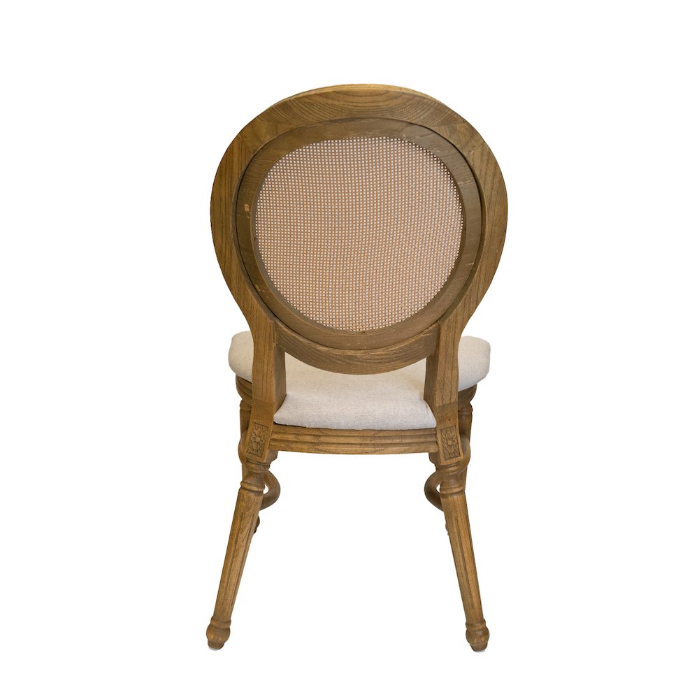 Rattan Back Tinted Raw Elizabeth  Stackable Dining Chair