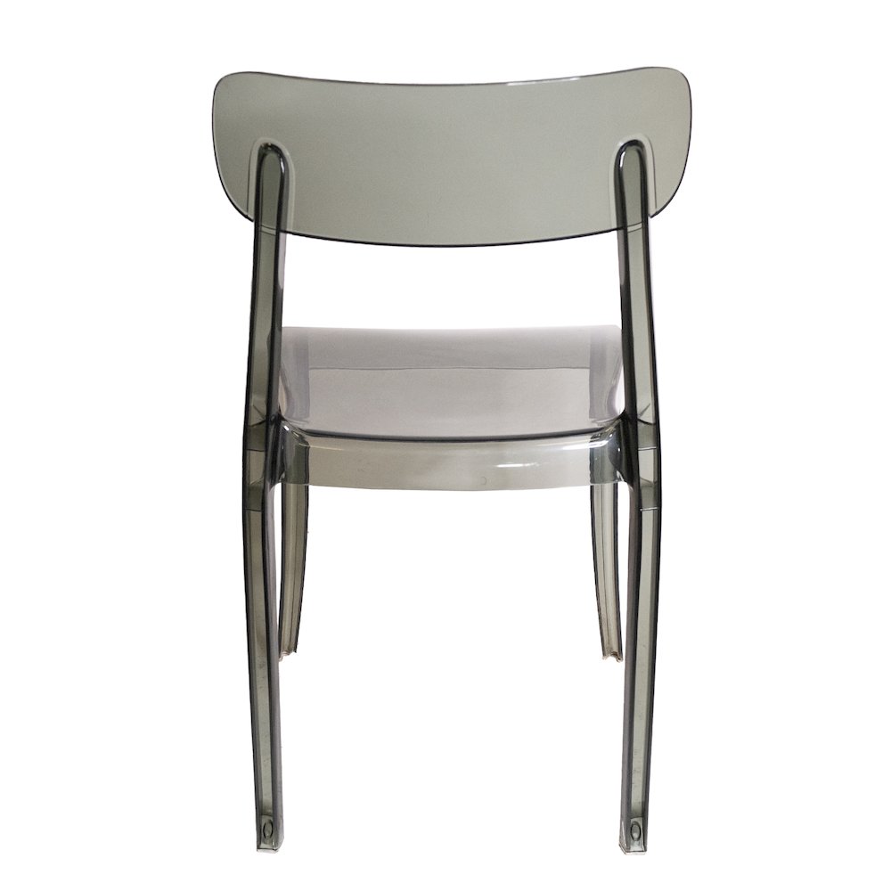 Set of 1 Commercial Seating Products Grace Chair in smoke grey made of  Polycarbonate