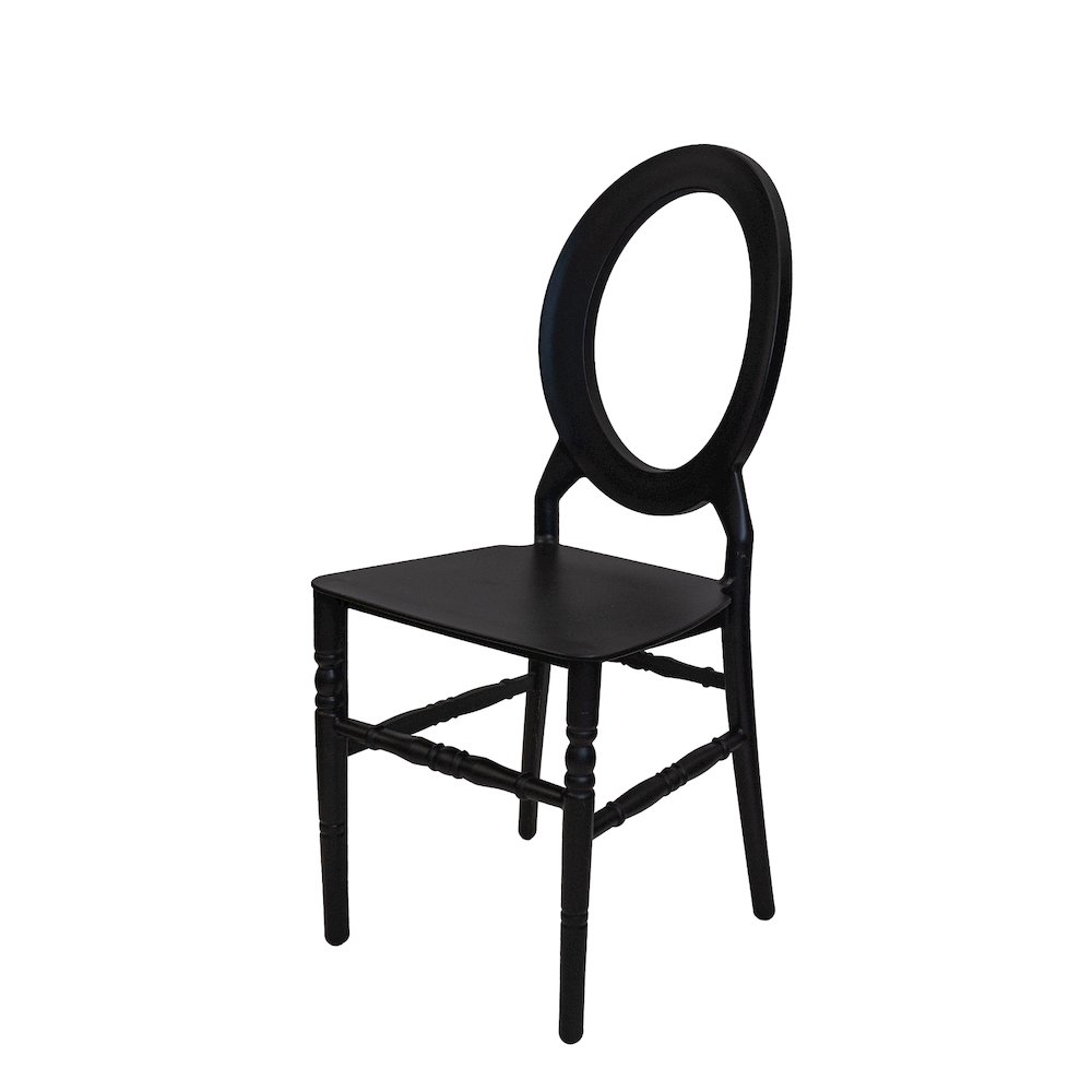 Set Of 1 O Back Chair – Black