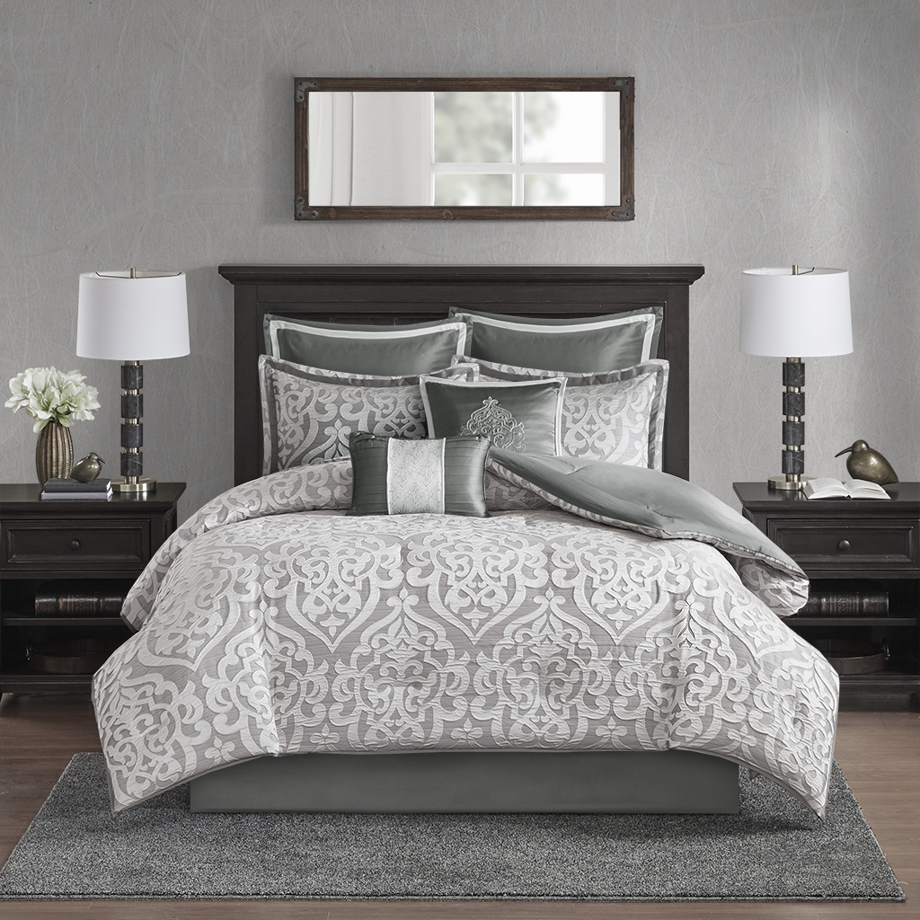 Odette 8 Piece Jacquard Comforter Set