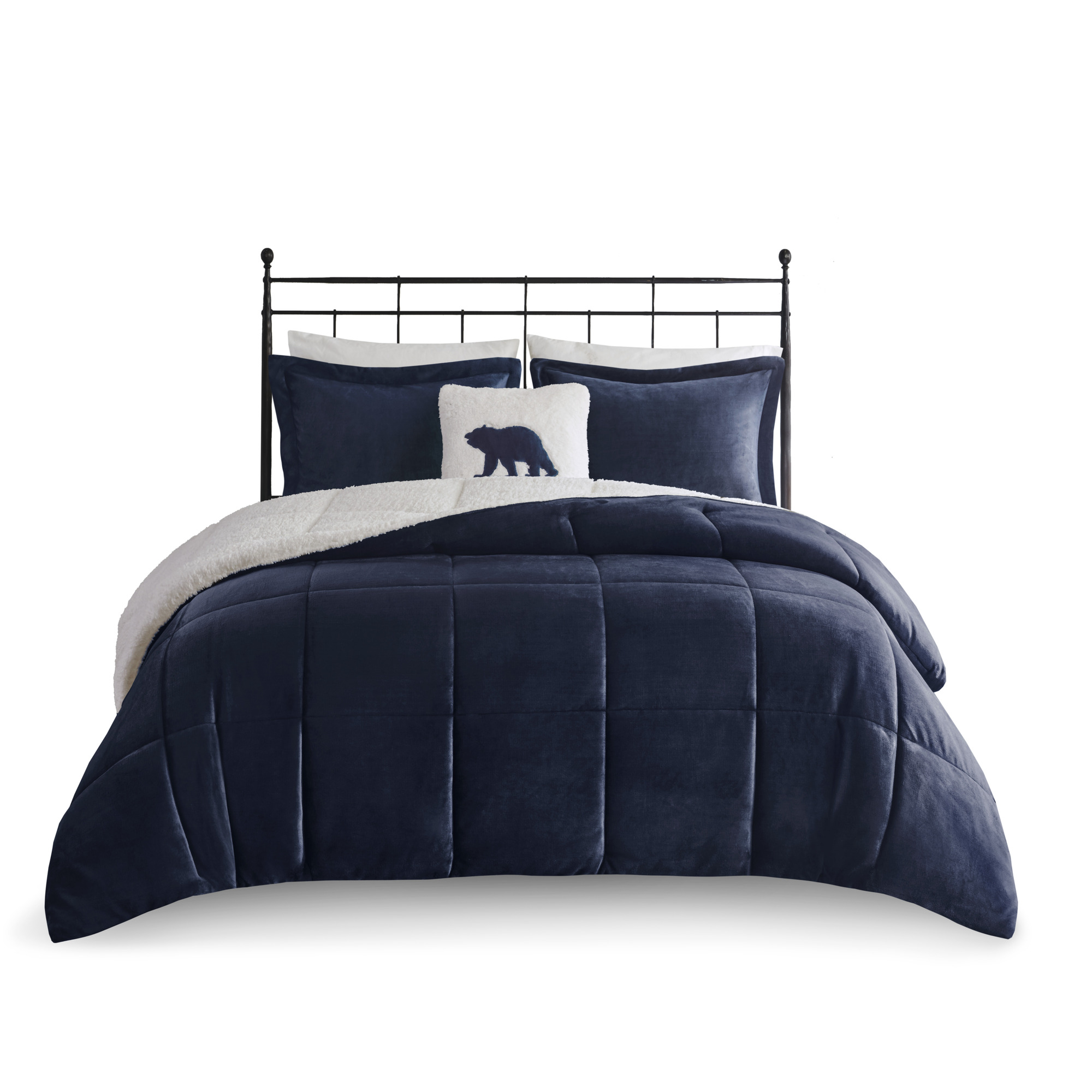Alton Plush to Sherpa Down Alternative Comforter Set