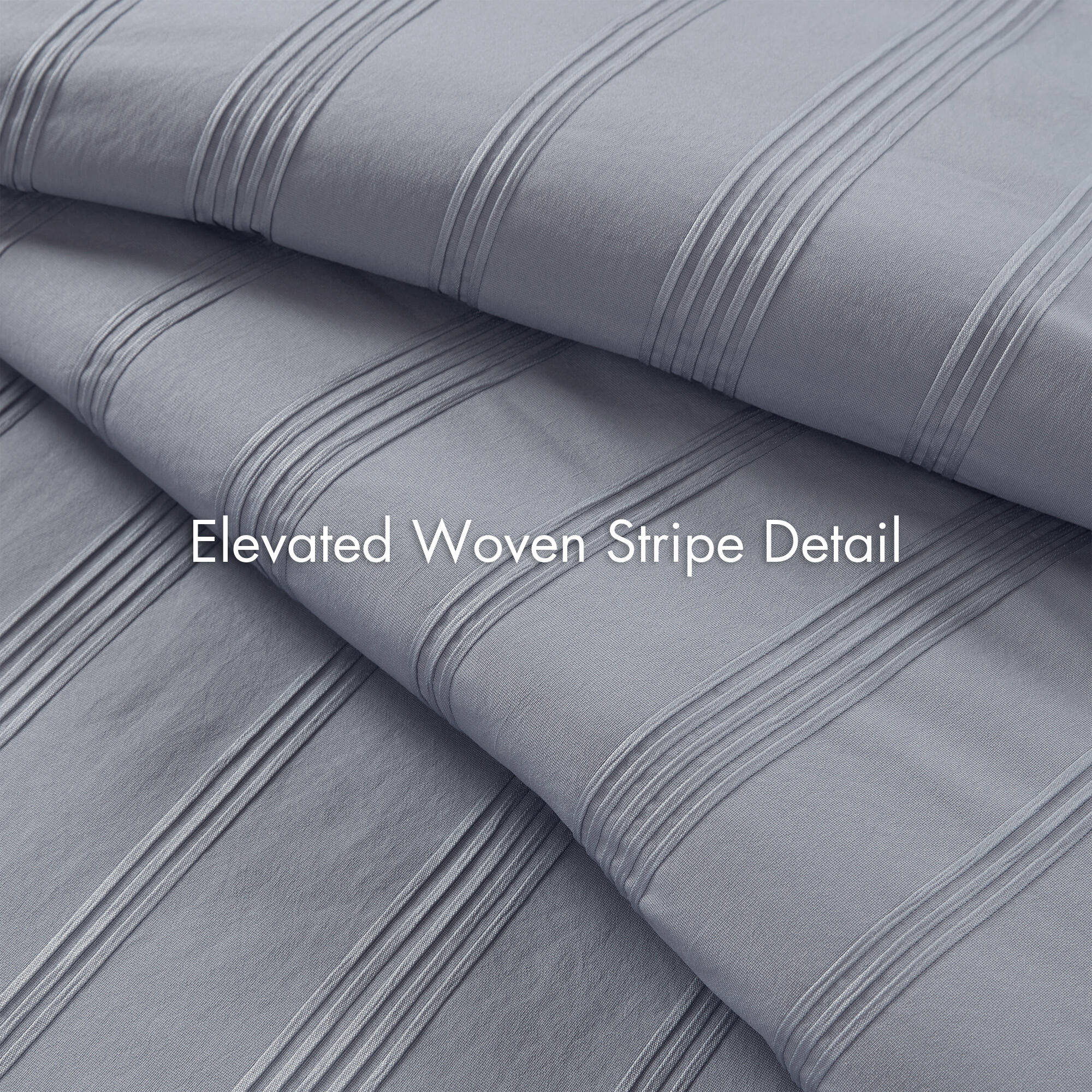 Logan Striped Reversible Pintuck Pleated Duvet Set