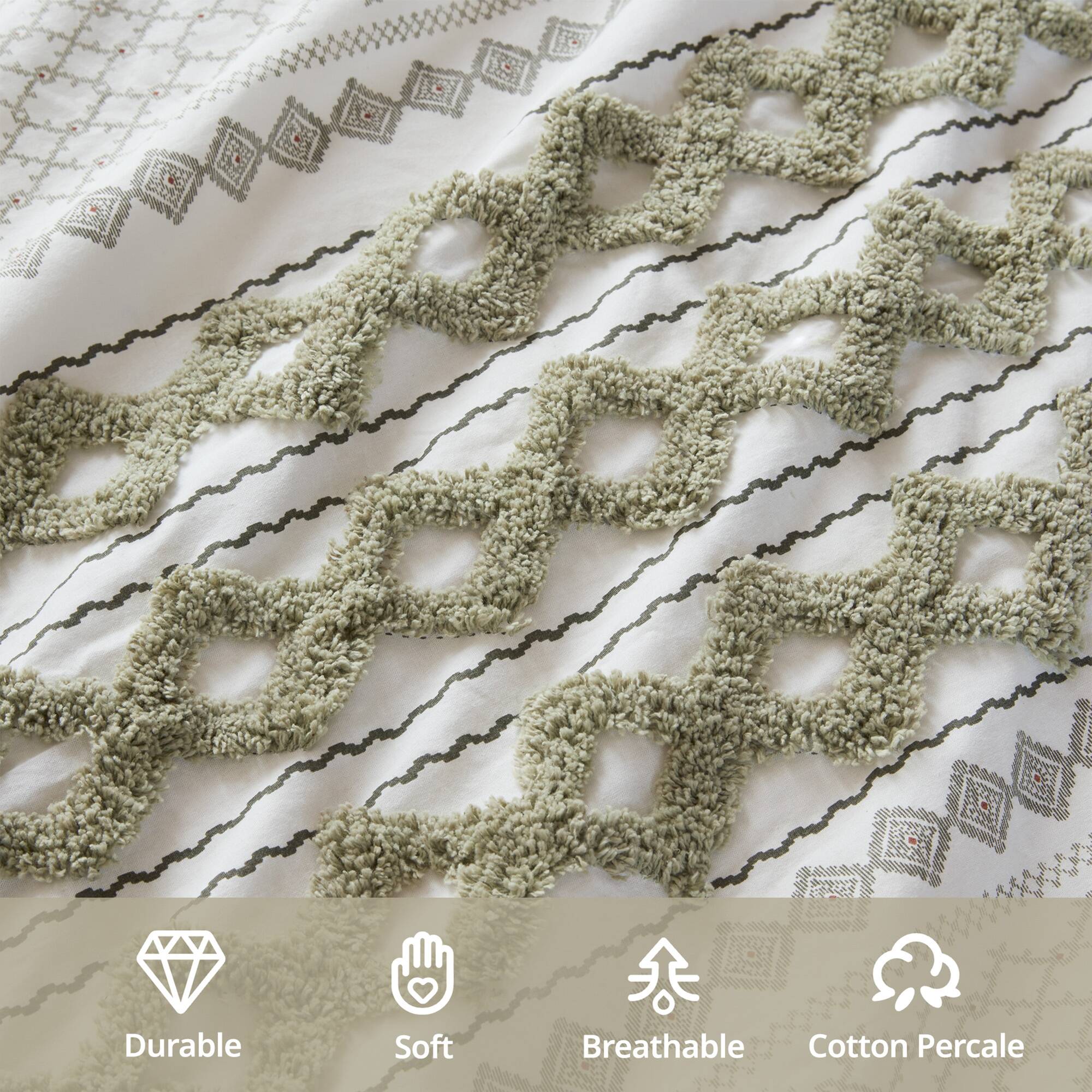 Imani Cotton Printed Comforter Set with Chenille