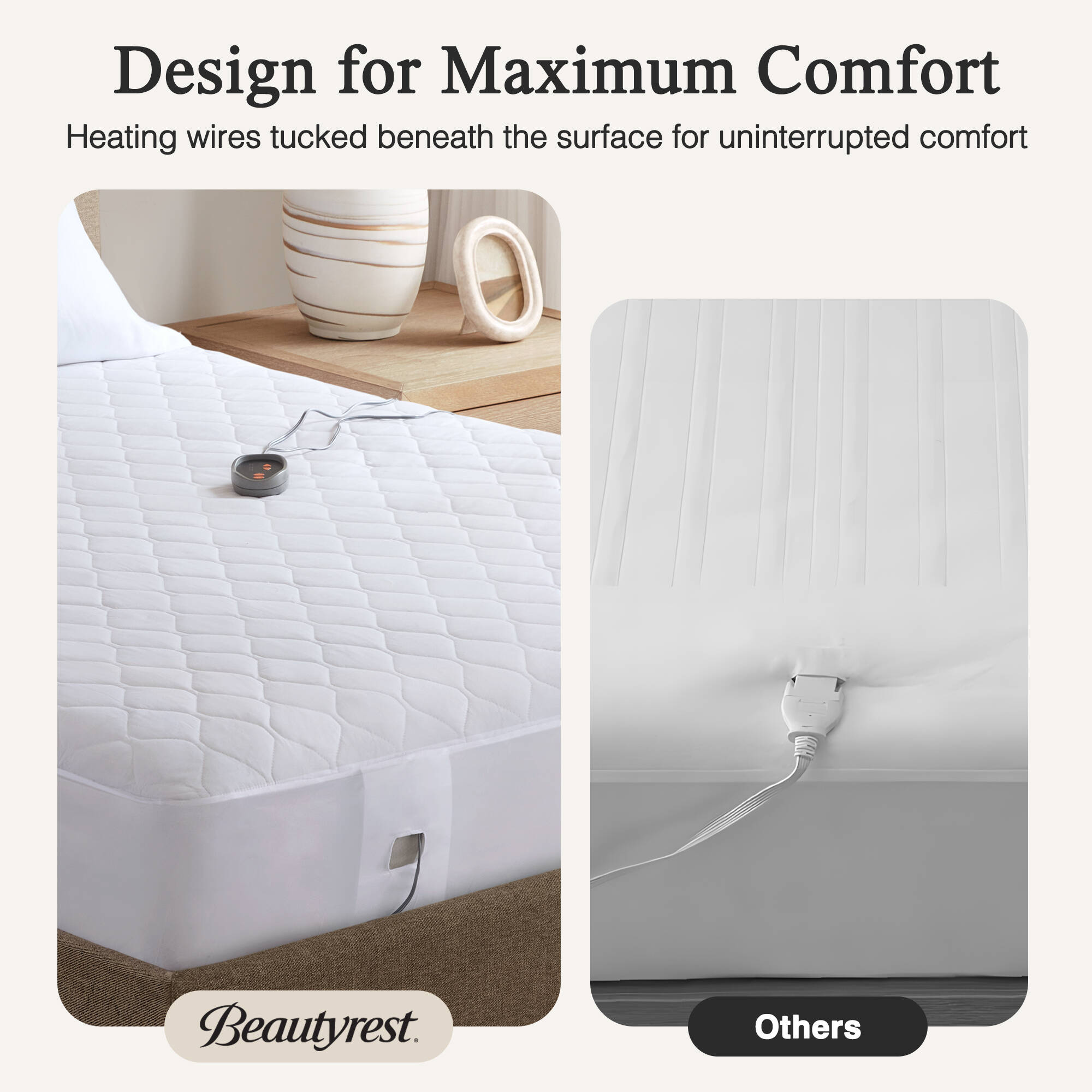 Cotton Blend Heated Mattress Pad
