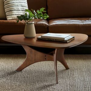 Blaze Organic Triangular Wood Coffee Table with Sculptural Base from INK+IVY in Brown. Blaze Organic Triangular Wood Coffee Table with Sculptural Base from INK+IVY in Brown. Blaze Organic Triangular Wood Coffee Table with Sculptural Base from INK+IVY in Brown. Blaze Organic Triangular Wood Coffee Table with Sculptural Base from INK+IVY in Brown. Blaze Organic Triangular Wood Coffee Table with Sculptural Base from INK+IVY in Brown.