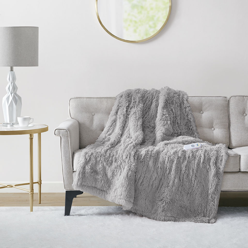 Malea Shaggy Faux Fur Heated Throw