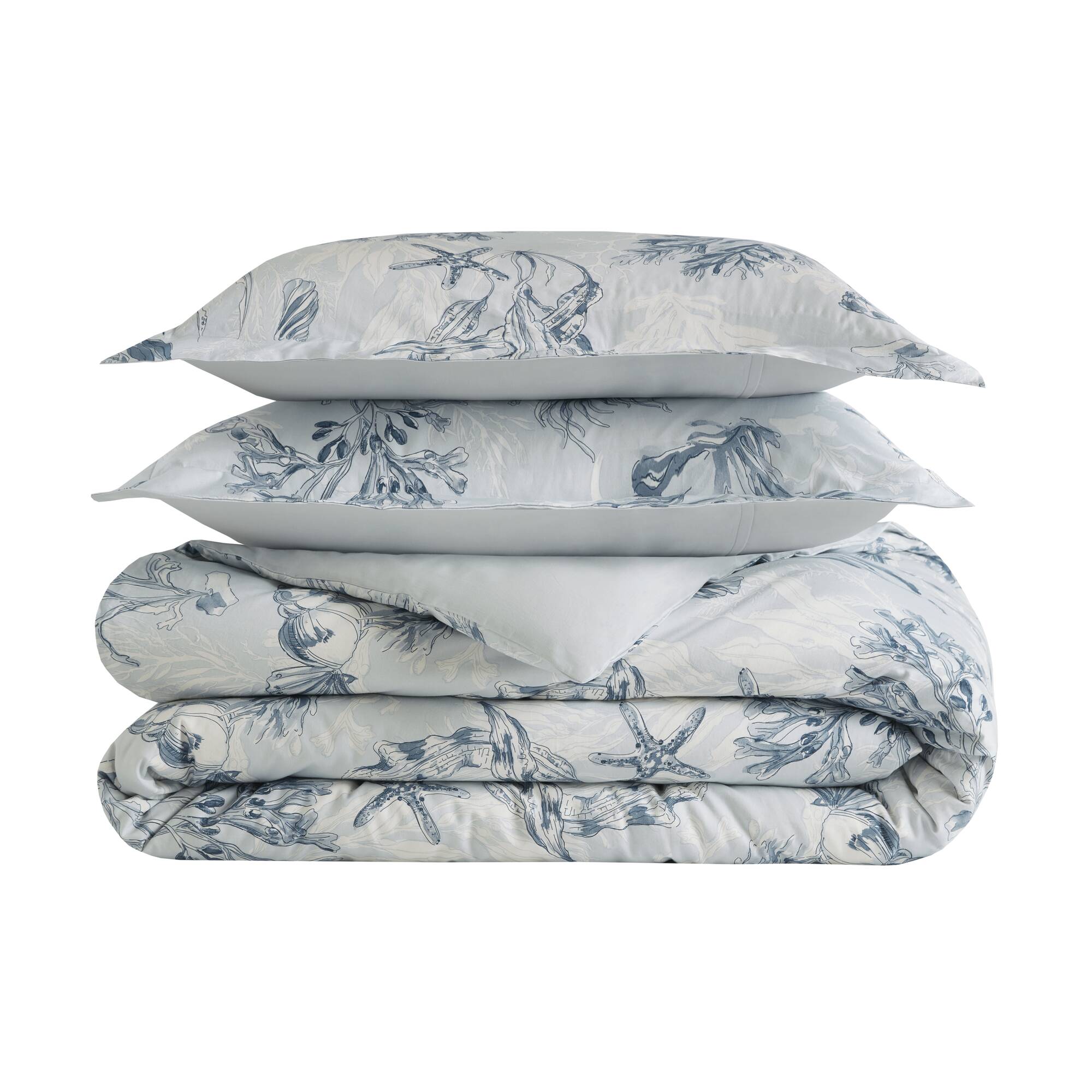 Paros Coral Reef 100% Cotton Sateen Duvet Cover Set