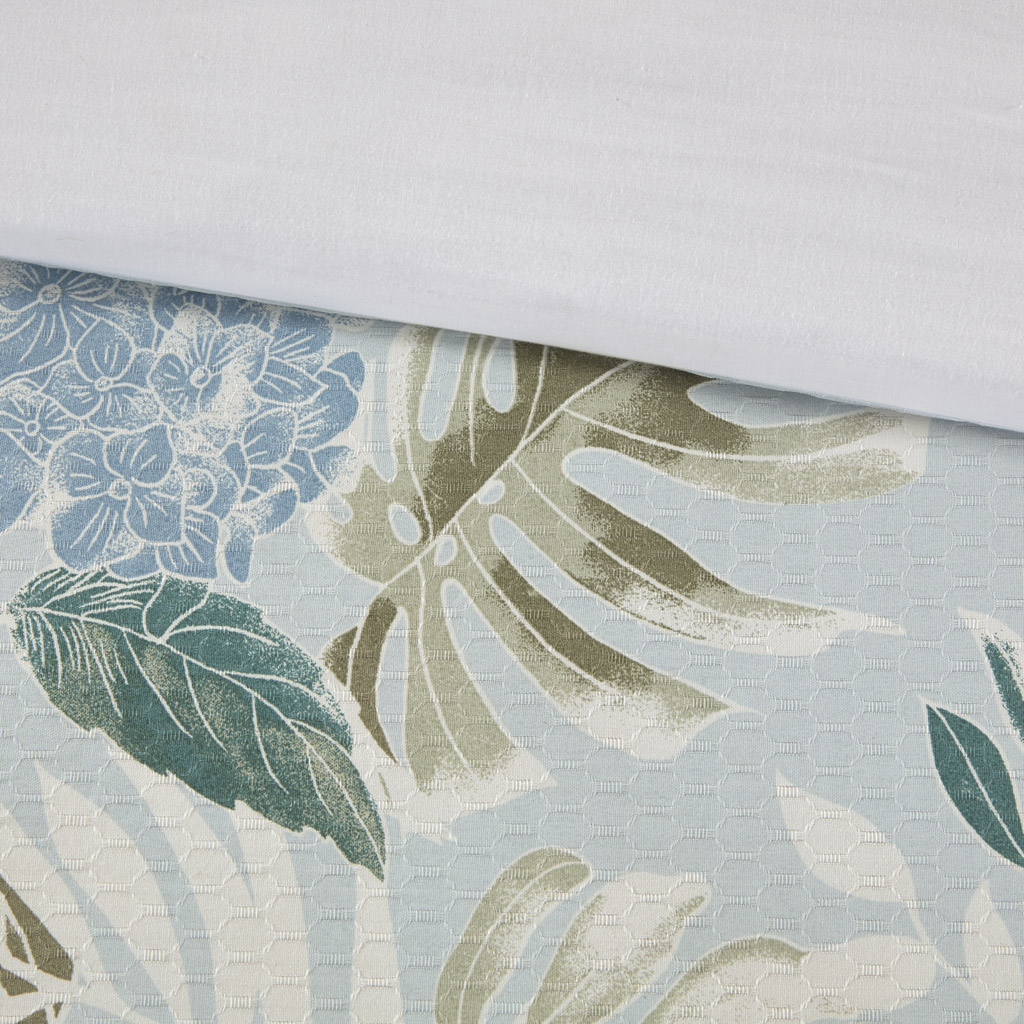 Kiawah Island 5 Piece Cotton Duvet Cover Set with Throw Pillow