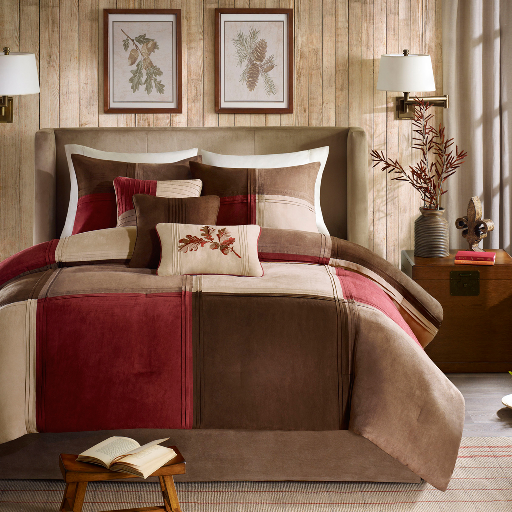Jackson Blocks 7 Piece Microsuede Comforter Set