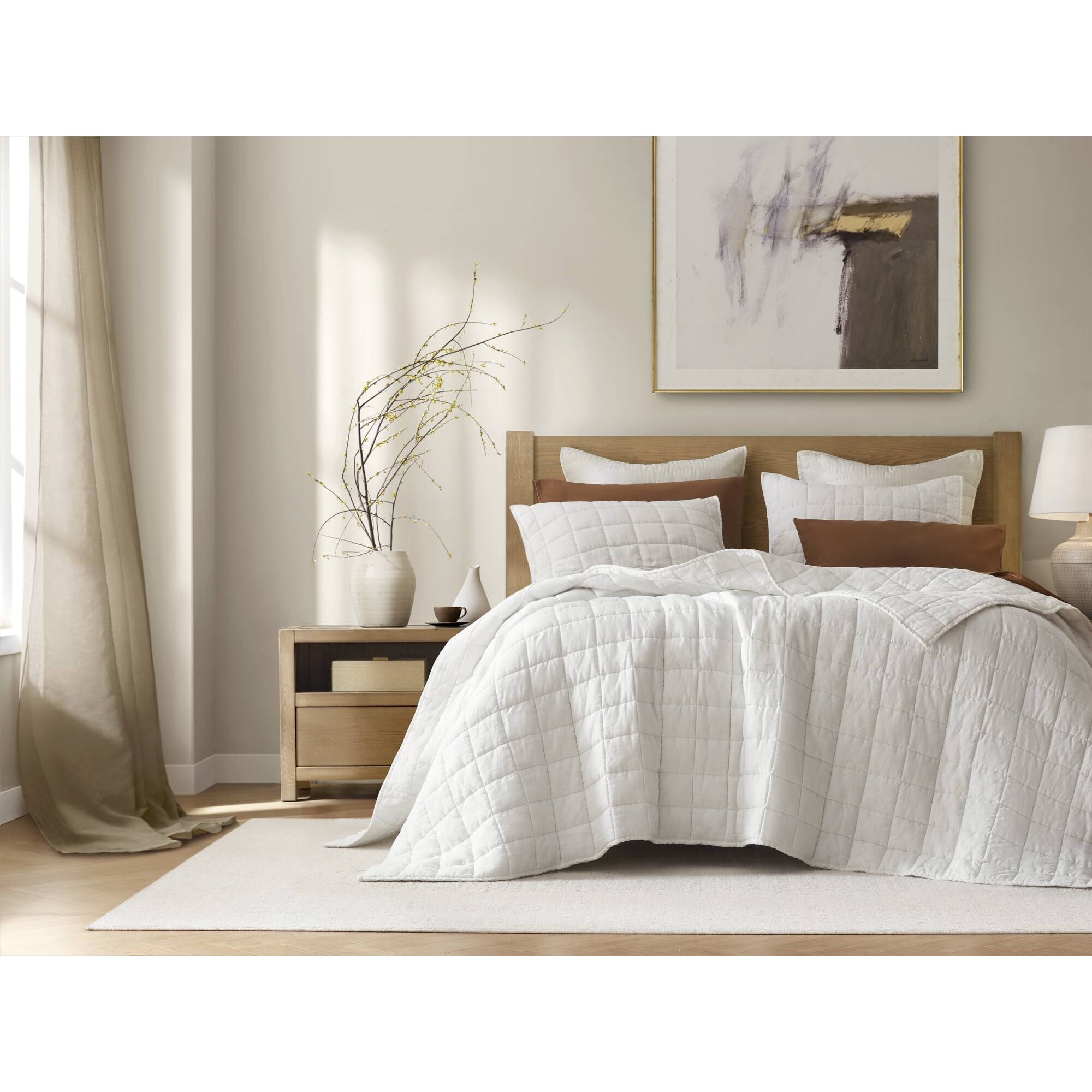 French Flax Linen Garment Washed Quilt Set