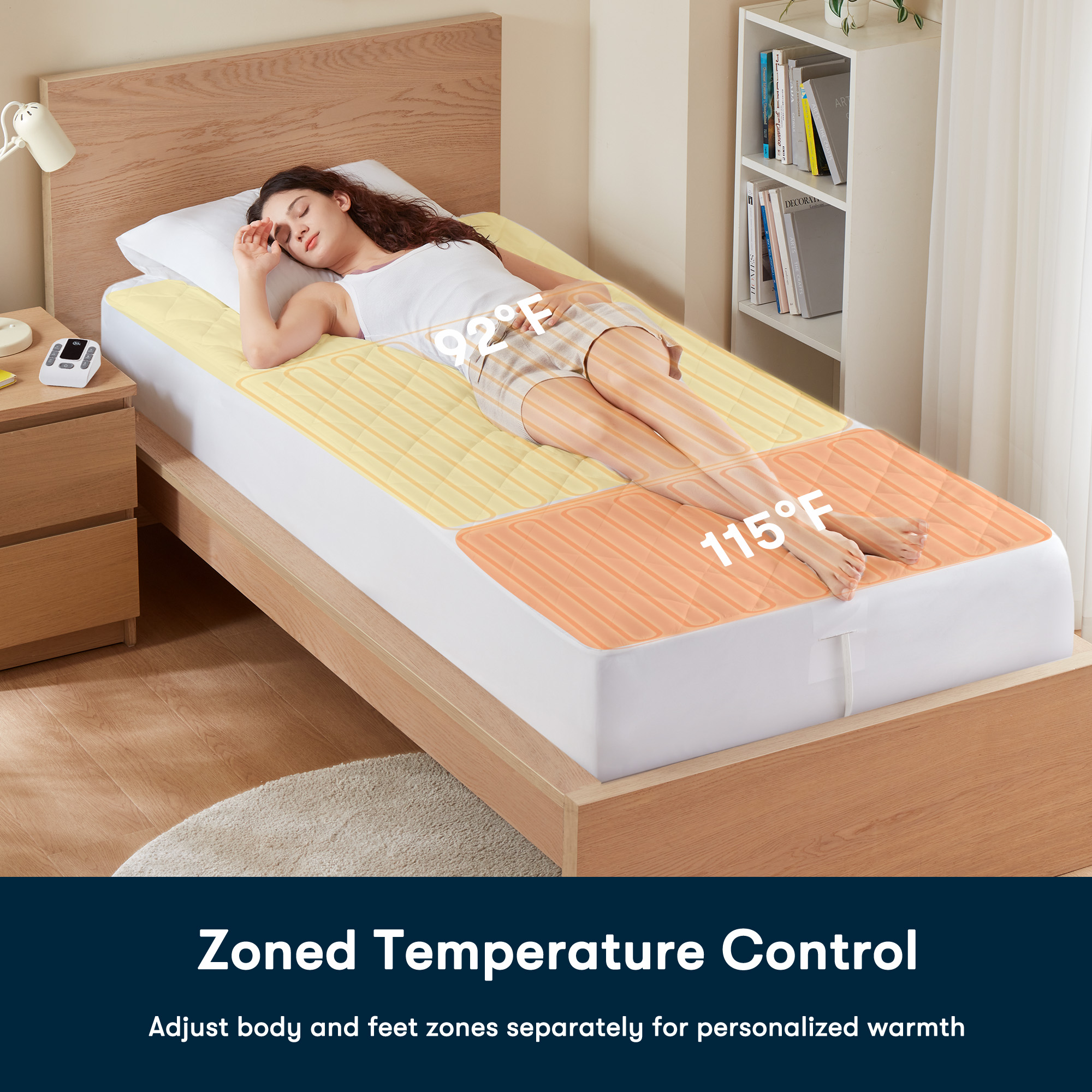 Microfiber Zoned Heated Mattress Pad