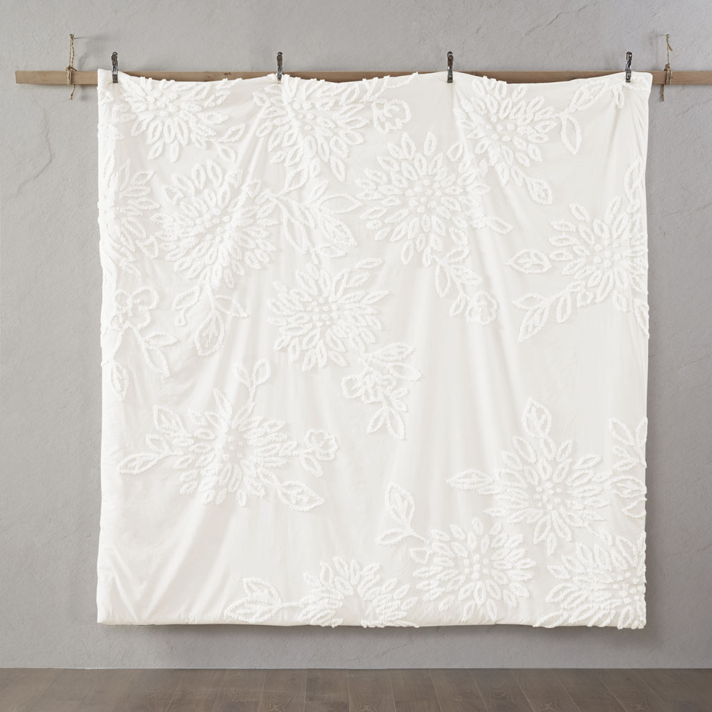 Veronica 3 Piece Tufted Cotton Chenille Floral Comforter Set