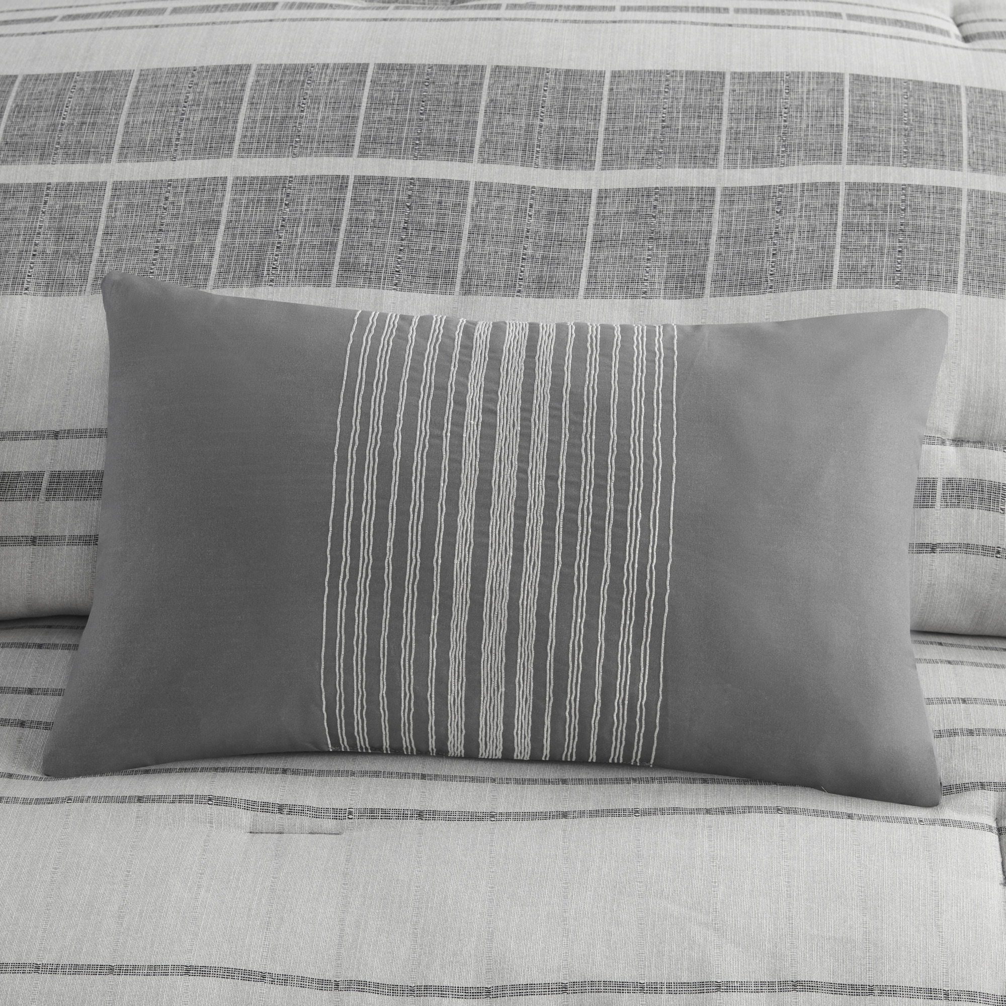 Rhodes 4 Piece Stripe Comforter Set with Throw Pillow