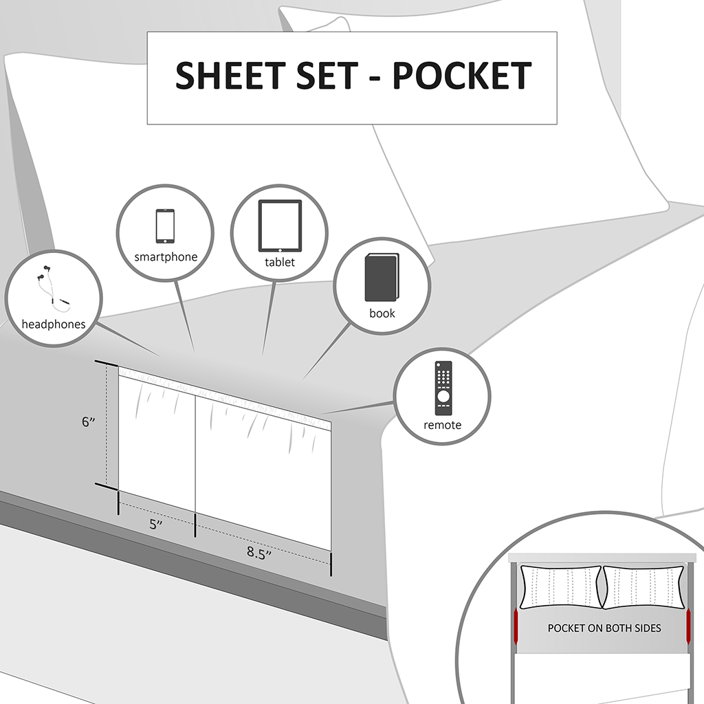 Microfiber Sheet Set with Side Storage Pockets