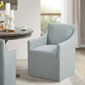 Charlotte Upholstered Dining Arm Chair with Hidden Casters from Madison Park in  Blue. Charlotte Upholstered Dining Arm Chair with Hidden Casters from Madison Park in  Blue. Charlotte Upholstered Dining Arm Chair with Hidden Casters from Madison Park in  Blue. Charlotte Upholstered Dining Arm Chair with Hidden Casters from Madison Park in  Blue. Charlotte Upholstered Dining Arm Chair with Hidden Casters from Madison Park in  Blue.