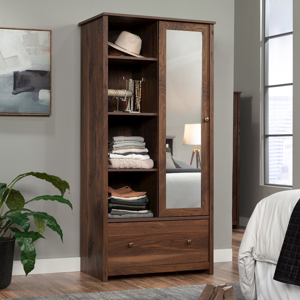 River Ranch Wardrobe Cabinet in Grand Walnut Finish