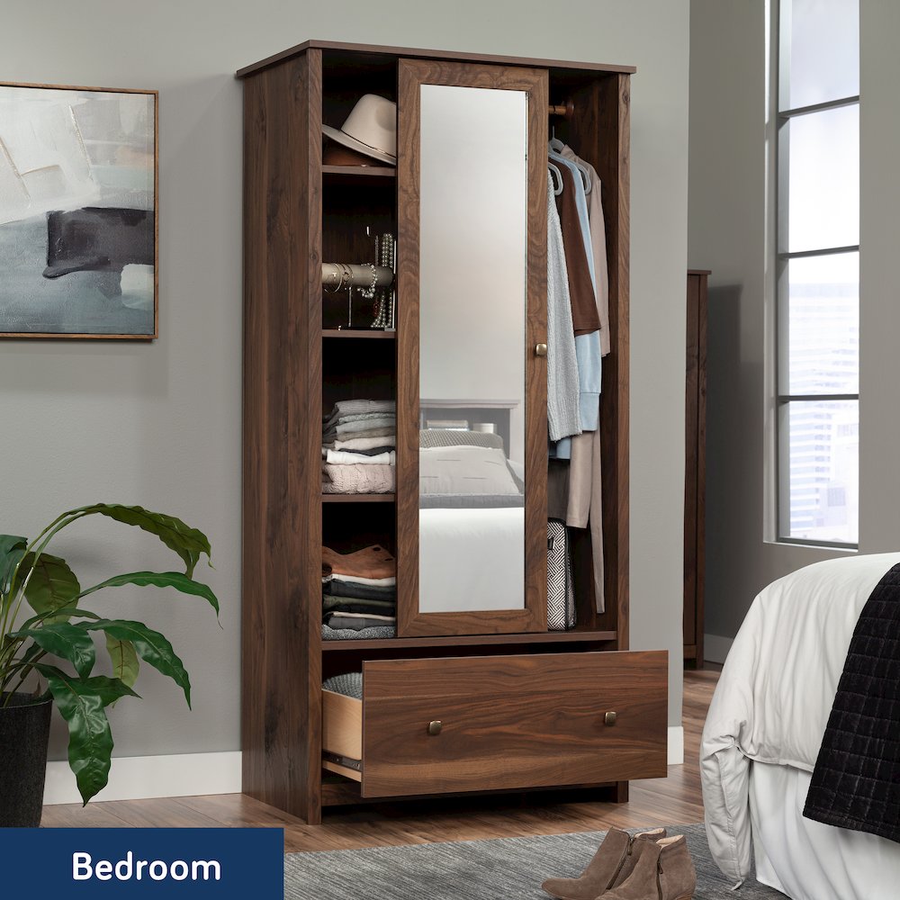 River Ranch Wardrobe Cabinet in Grand Walnut Finish