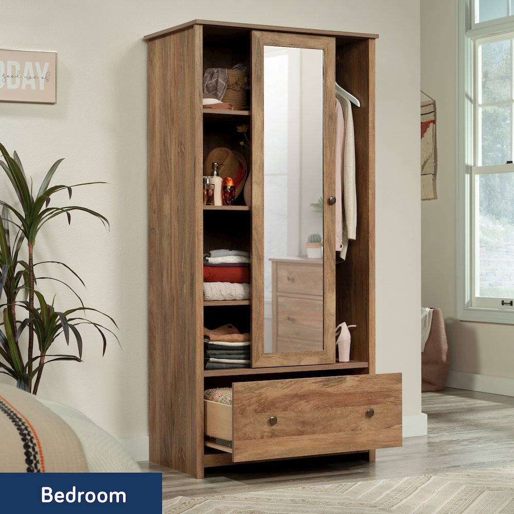 River Ranch Wardrobe Cabinet in Sindoori Mango Finish